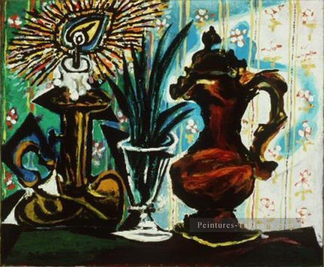 Nature morte a la bougie 1937 cubiste Pablo Picasso Peintures à l'huile